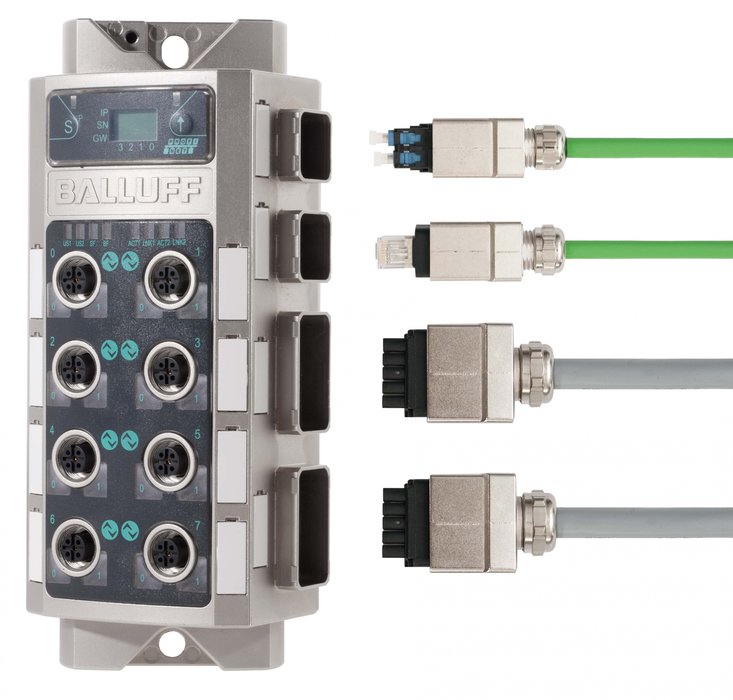 Универсальные модули ввода-вывода IO-Link типа push-pull (двухтактный выход) для систем PROFINET : передача данных по оптоволоконным и медным проводам.